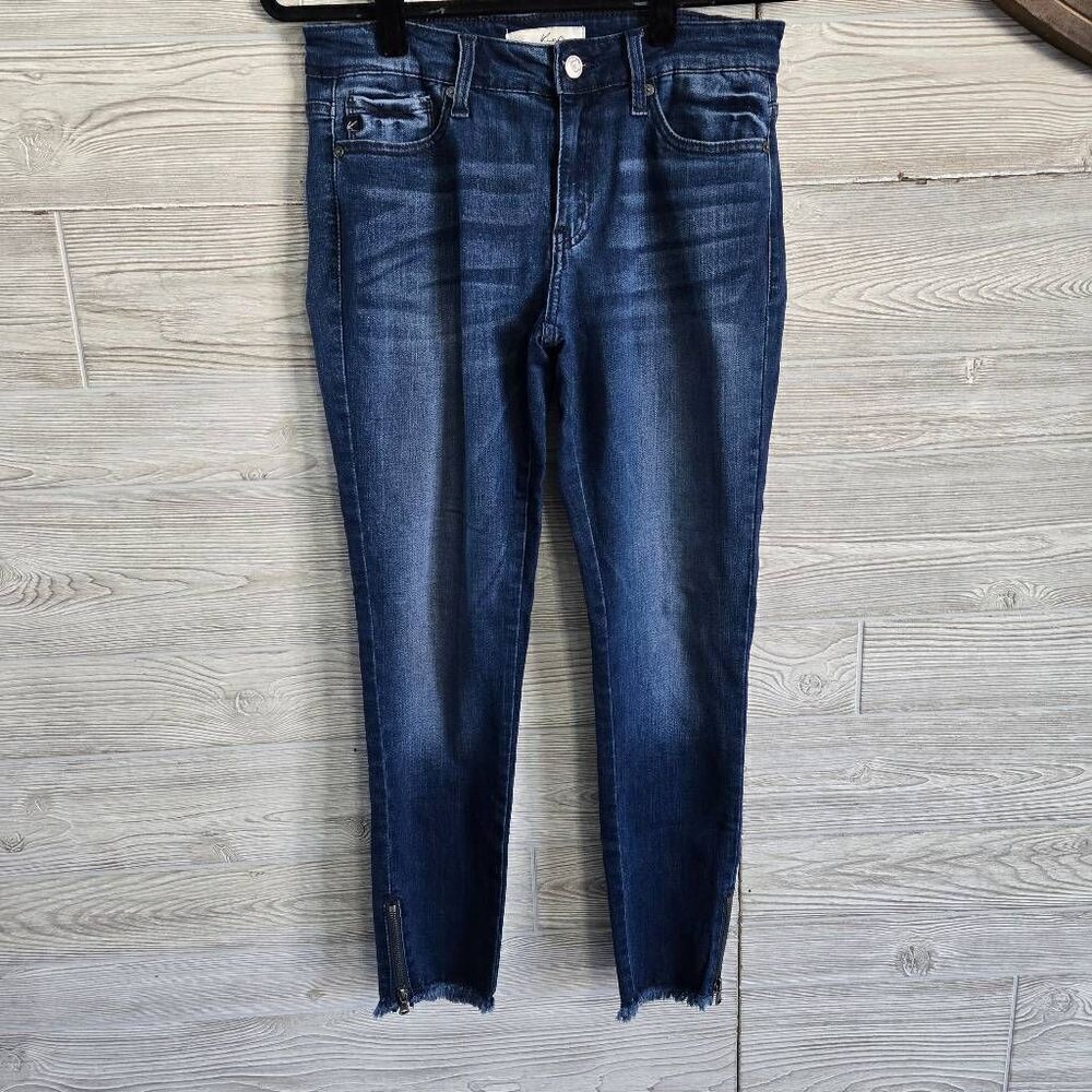 Kancan Frayed Hem Zipper Jeans Womens SZ 9/28 - Picture 2 of 7